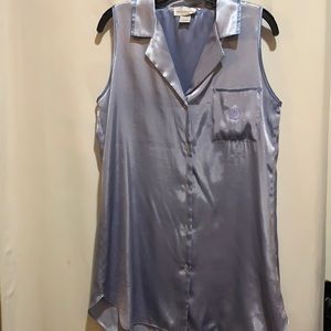 JONES SLEEP SHIRT SZ M LILAC 100%POLY SATIN POCKET